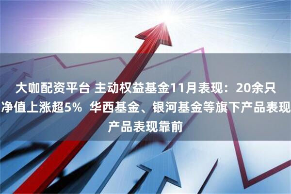 大咖配资平台 主动权益基金11月表现：20余只产品净值上涨超5%  华西基金、银河基金等旗下产品表现靠前